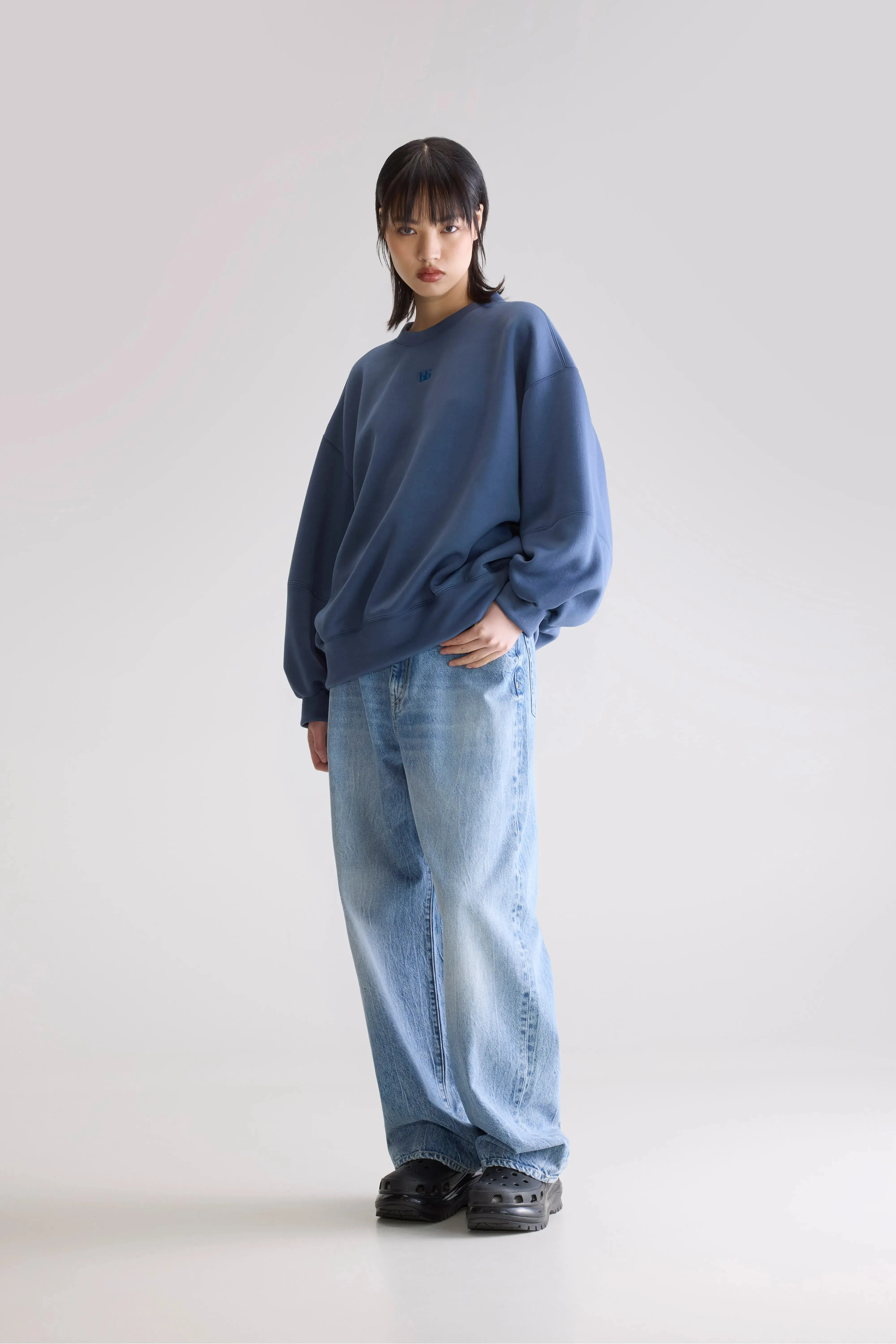 goes with boots anti wrinkling Trig crewneck sweatshirt (252 / W / BLUES)