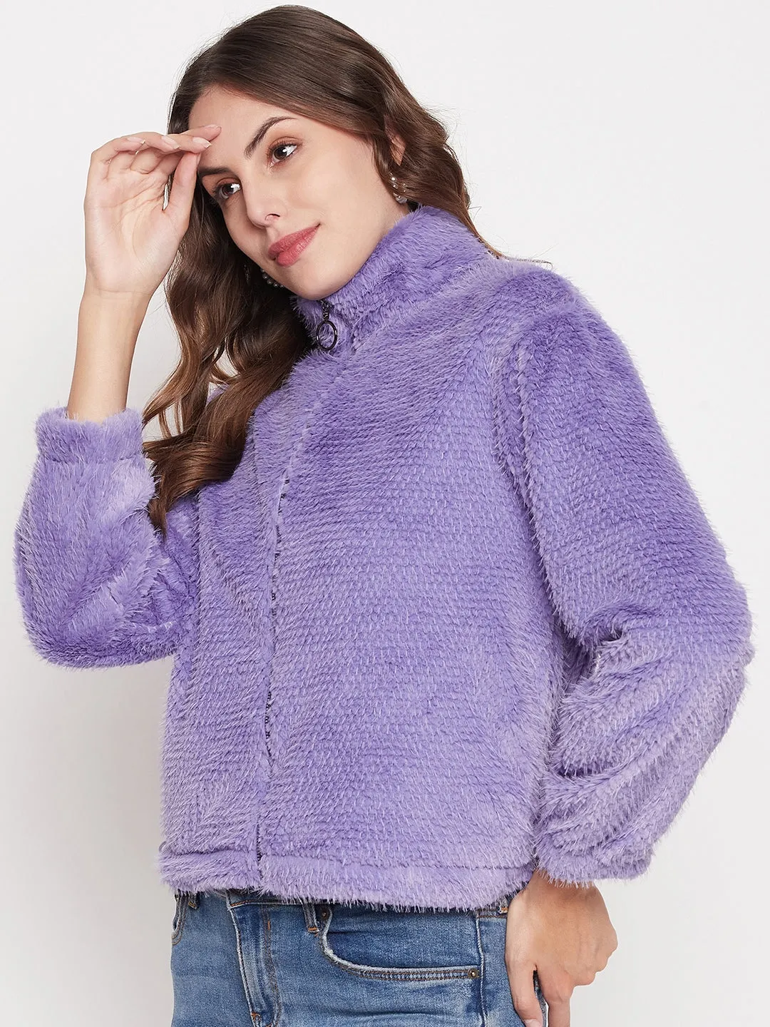 Madame Fluffy-Knit Lavender Sweatshirt Competitive Advantage Layer Up