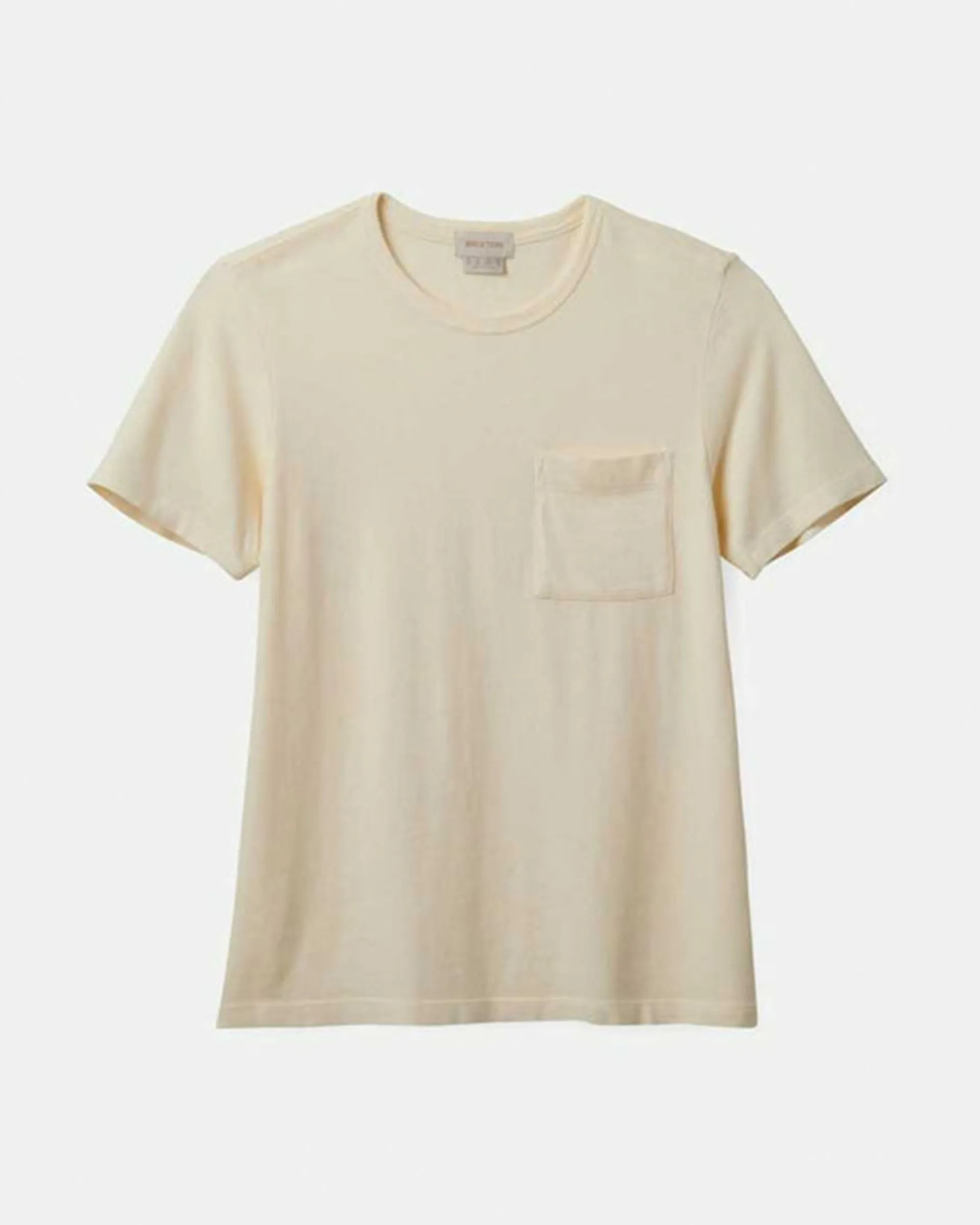 Carefree Organic Garment Dye Perfect Pocket S/S T-Shirt - White Smoke Printed Logo Fashion-Forward Fit