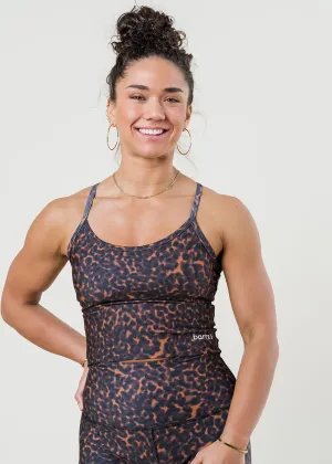 StretchWaistband Slim Racerback Cropped Tank