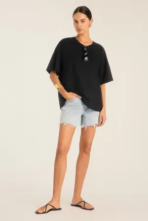 OversizedSilhouette Coast Oversized Boyfriend Tee - Black Cotton Jersey