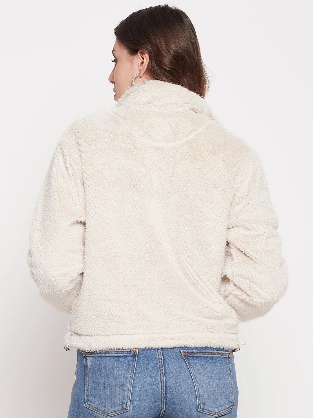 Madame Off-White Fluffy-Knit Sweatshirt Warm Layer Wool