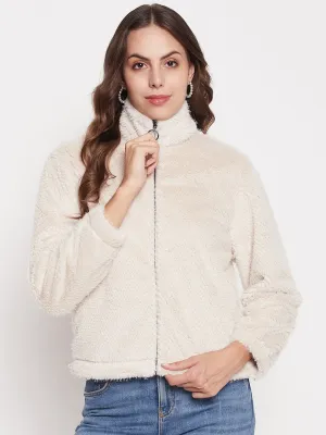 Madame Off-White Fluffy-Knit Sweatshirt Street Active