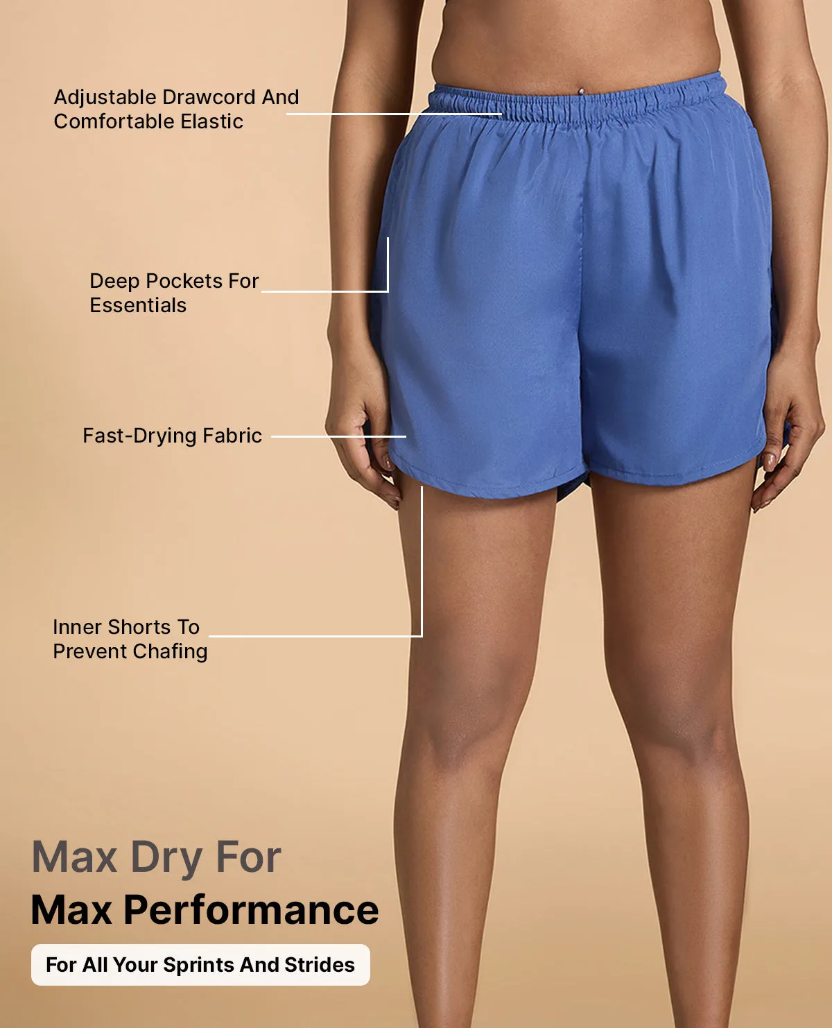Anti Chafe Seamless Stride Shorts River