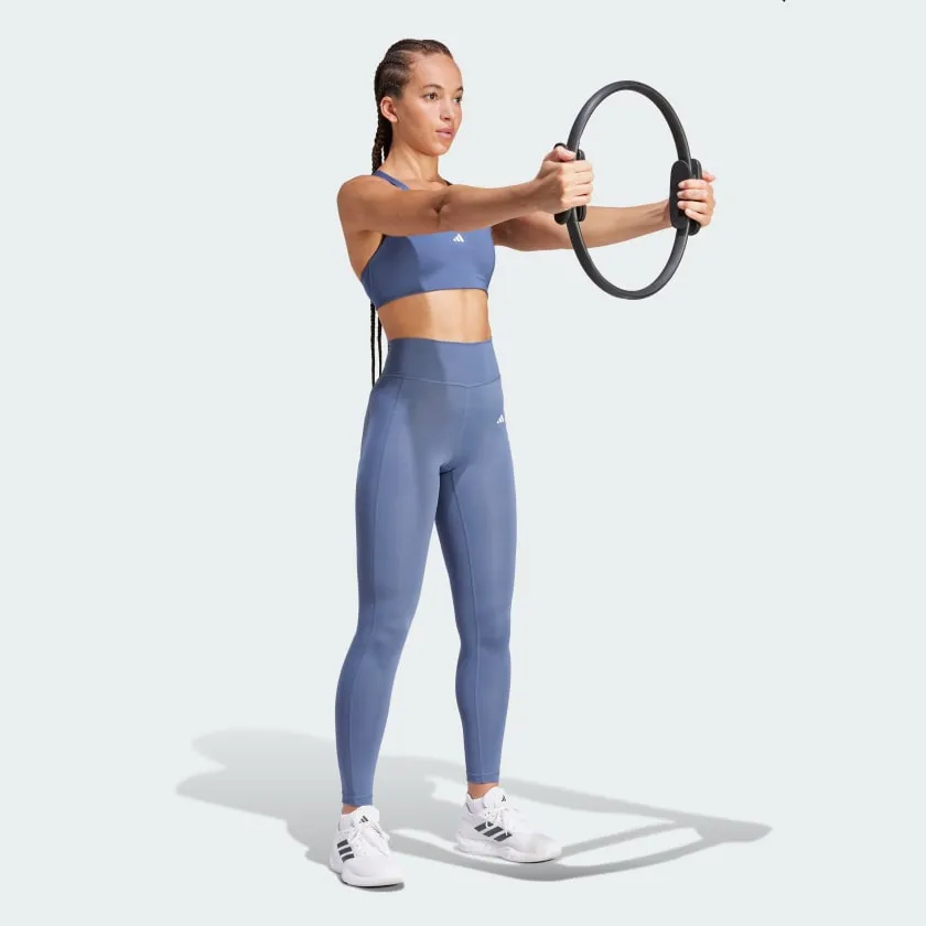 Adidas Women's Optime Full-Length Blue Tights Cool Frame
