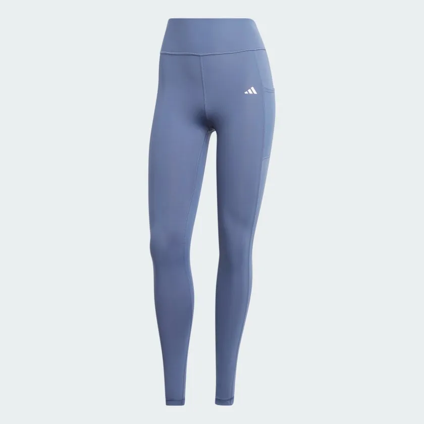 Reinforced Stitching Adidas Women's Optime Full-Length Blue Tights