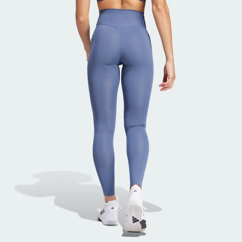 Calm Wave AntiStatic Material Adidas Women's Optime Full-Length Blue Tights