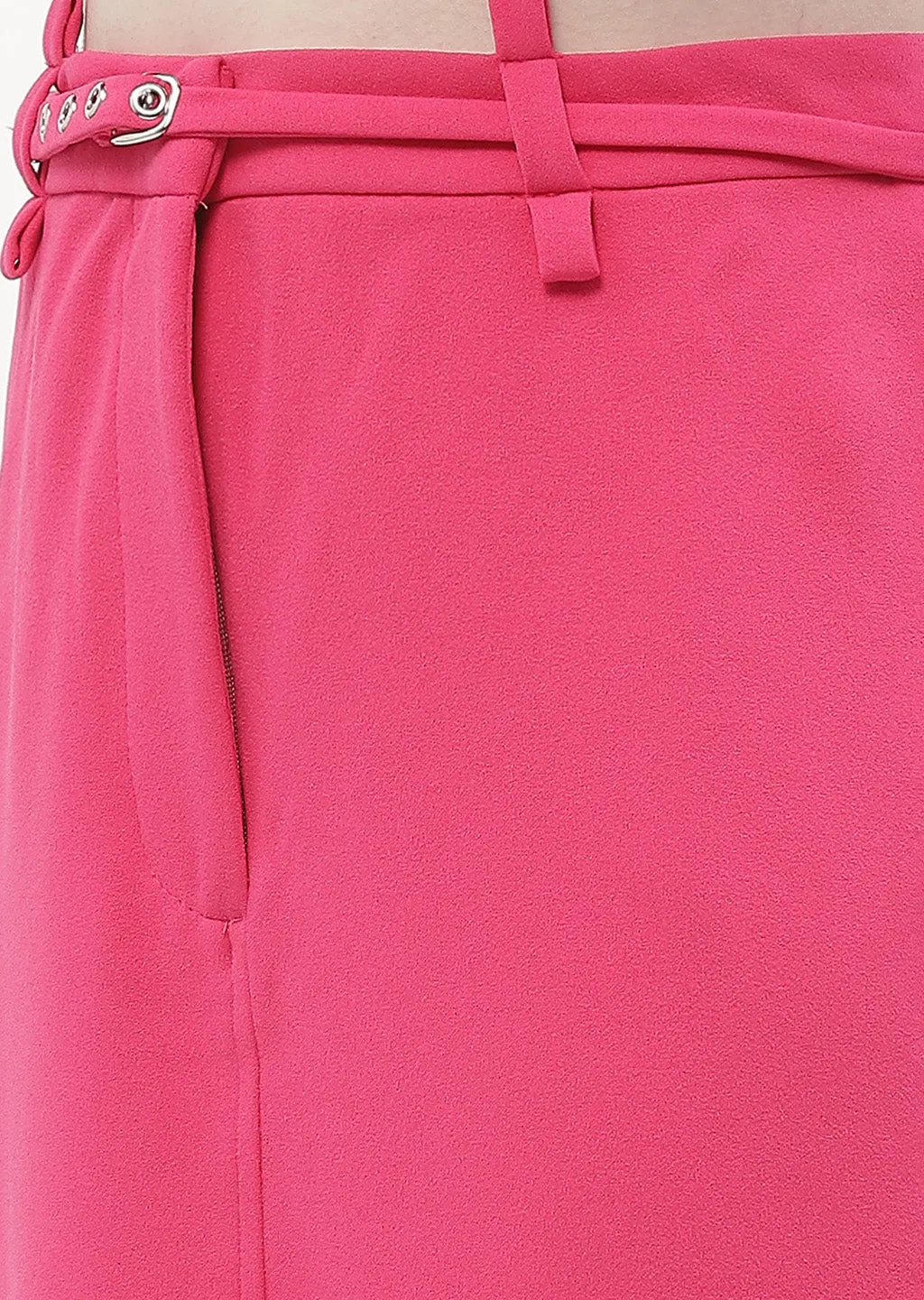 Classic Sweater Madame Belted Waisted Hot Pink Pencil Skirt