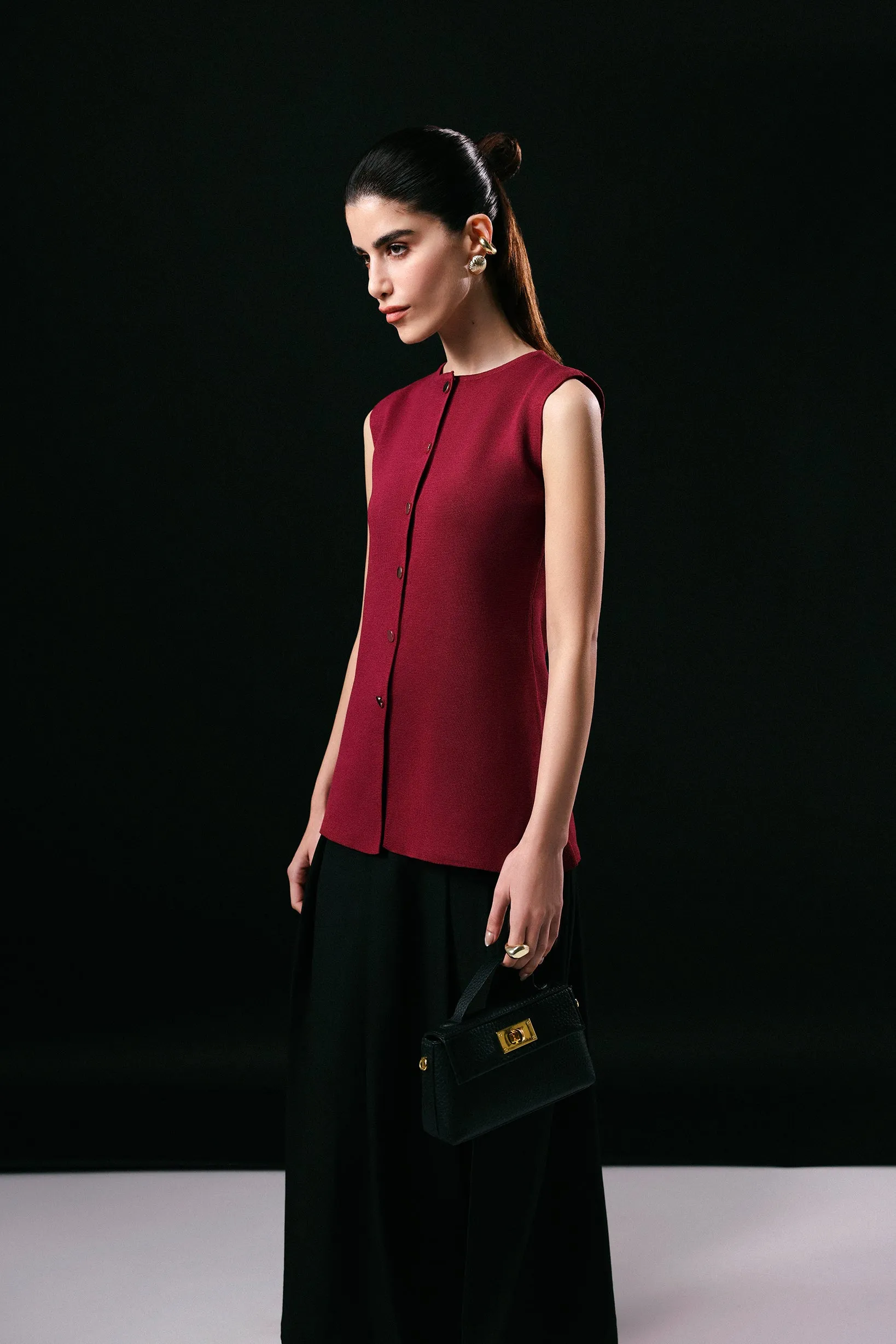 SLEEVELESS KNITTED TOP BreathableLining Stylish Jeans