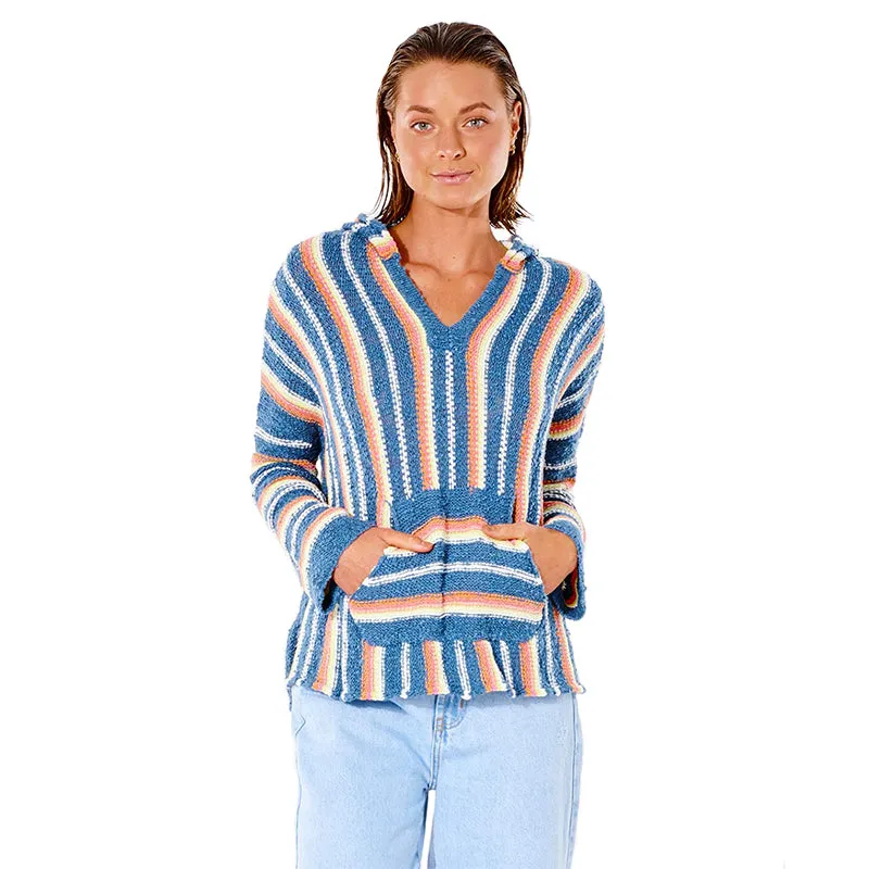 Striped Pattern Wave Shapers Poncho