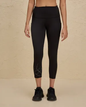 Tight Style Comfort Seeker Soft Touch Nykd By Nykaa High Rise Legging with Reflective Print -NYK299-Jet Black