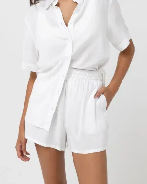 Classic Beach Short - White Sweat Resistant Fabric