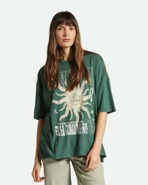 El Festival Oversized Boyfriend S/S T-Shirt - Trekking Green Relaxed Smart Minimalist fashion