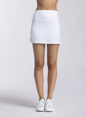 Faux Leather Wear It To Heart High Waist Skort - White Regen