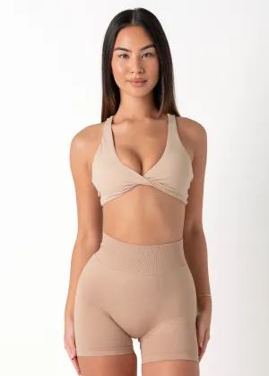 Compression seams TWIST BRA - NUDE