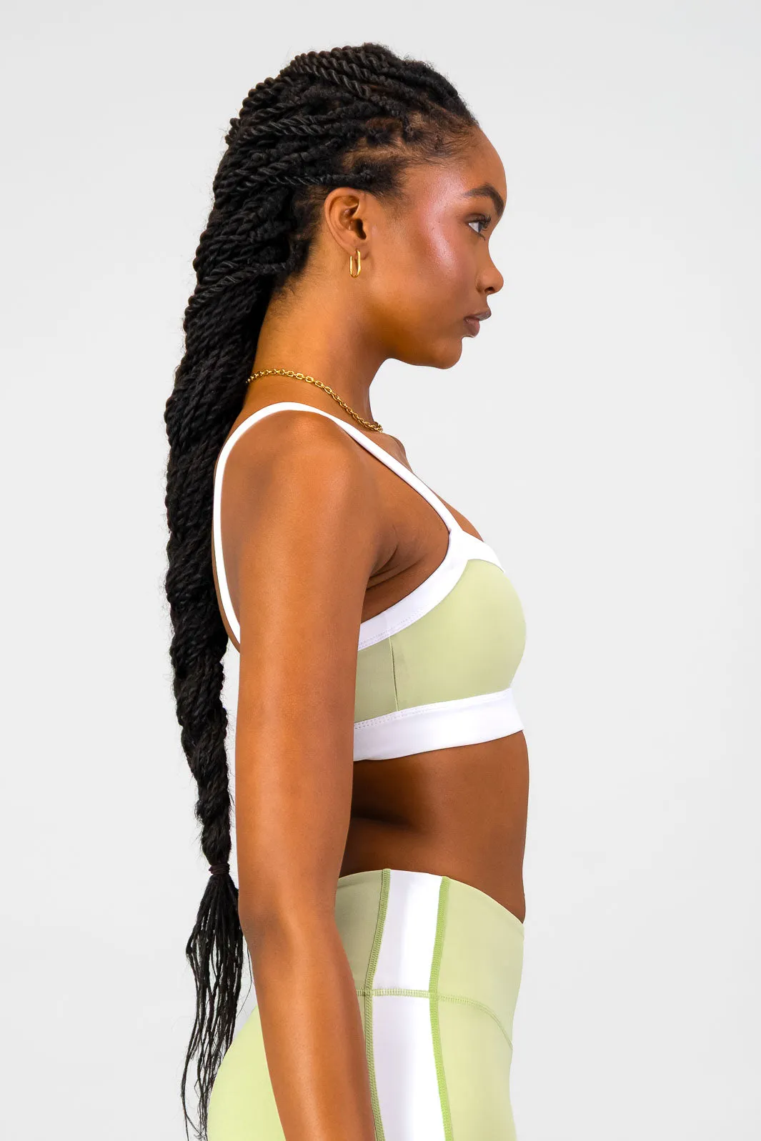 Enhanced Airflow Design Bounce Reduction Technology Burnt x You Sports Bra - Aloe