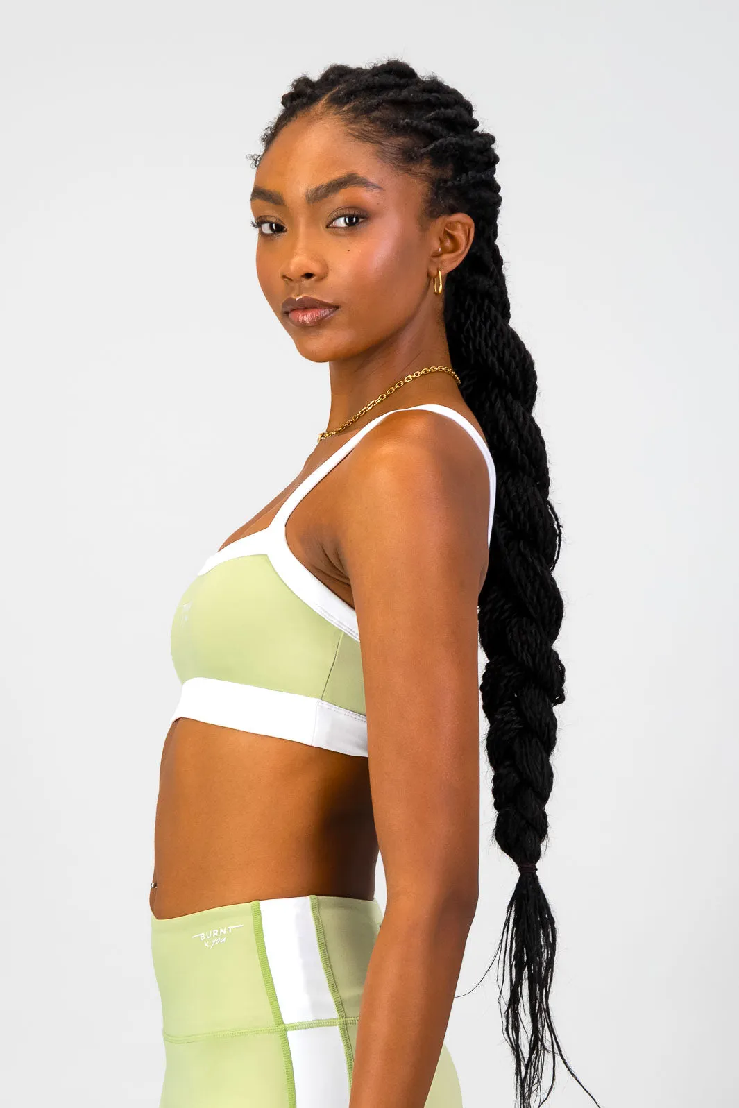 Seam-Free Lightweight Padding Burnt x You Sports Bra - Aloe