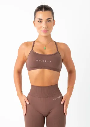 Flexible Fabric Soft Silk V SCULPT BRALETTE - CHOCOLATE