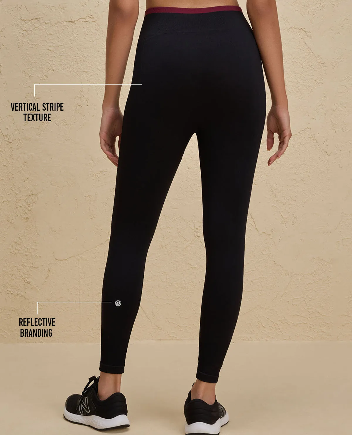 Run Fit Trendy Fit Nykd By Nykaa Seamfree Game Changer Booty Leggings -NYK406-Jet Black