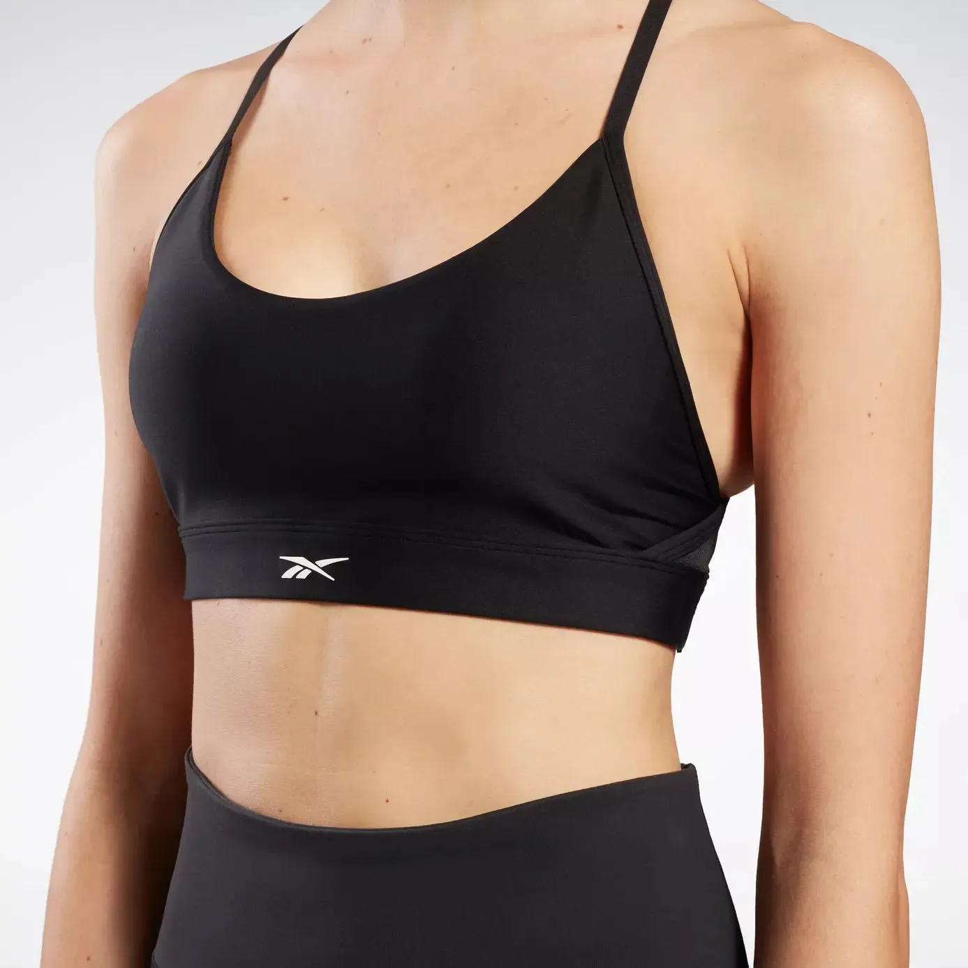 Spandex Workout clothes Reebok Womens Lux Strappy Black Sports Bra