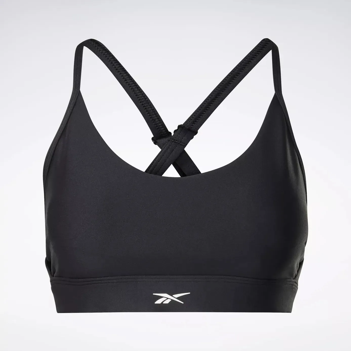 Amateur athletes Reebok Womens Lux Strappy Black Sports Bra