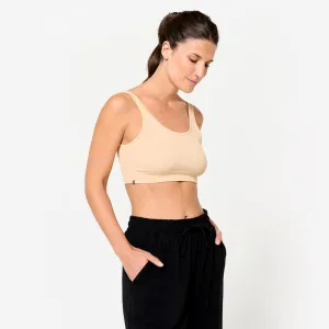 Pilates studio clients Airflow channels Sujetador-Top Mujer Beis Efecto Segunda Piel Sujeci??n Ligera