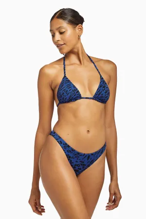 California High Leg Bottom - Sea Leopard EcoRib Water Resistant Fabric Moisture Wicking Texture