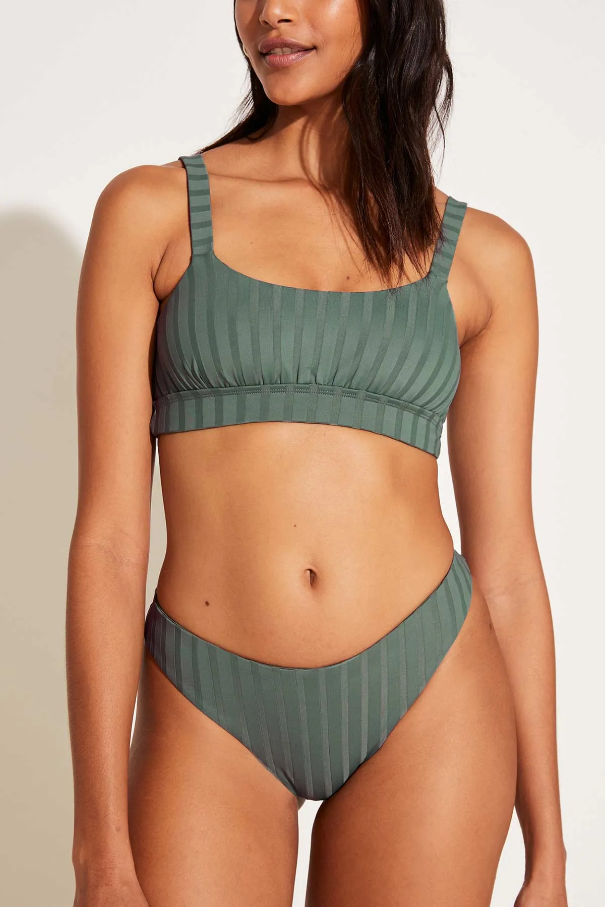 Isla Bottom - Aloe Green SuperRib Breathable fabric