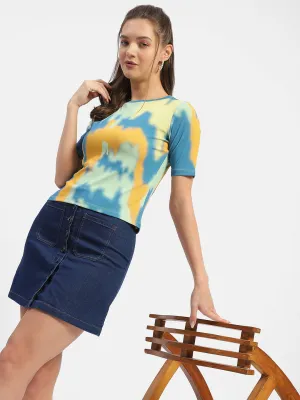 Madame Abstract Print Orange Regular T-Shirt Chilly Comfort Animal print wildness