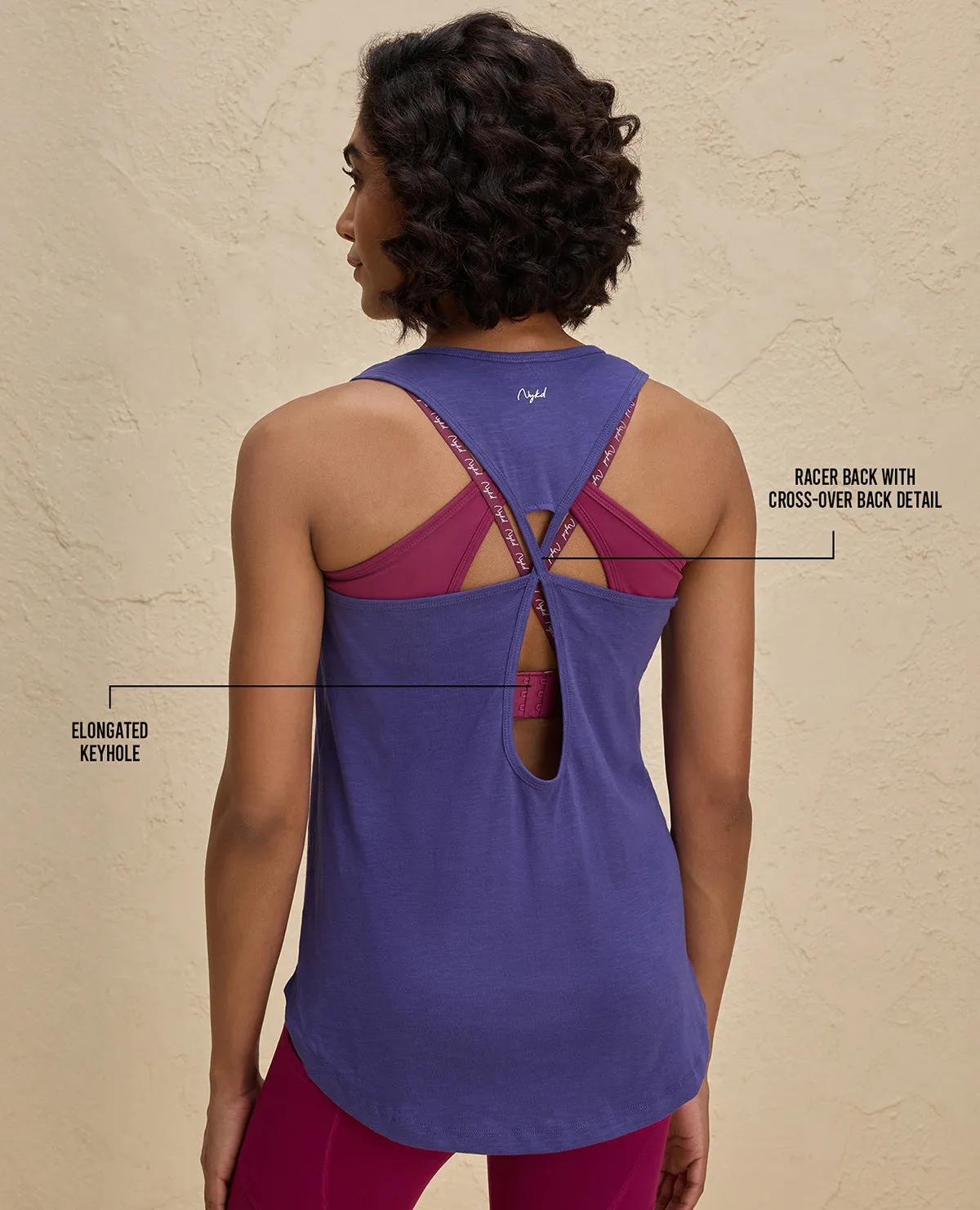 Prestigious Nykd By Nykaa Summer Essential Cotton Slub Longline Tank -NYAT034-Blue