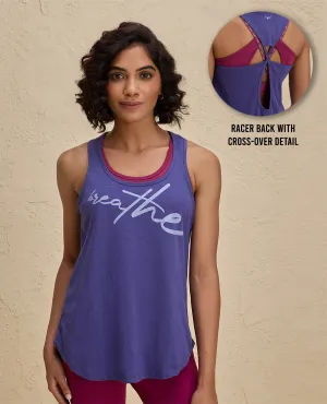 Nykd By Nykaa Summer Essential Cotton Slub Longline Tank -NYAT034-Blue Mountain - capable port
