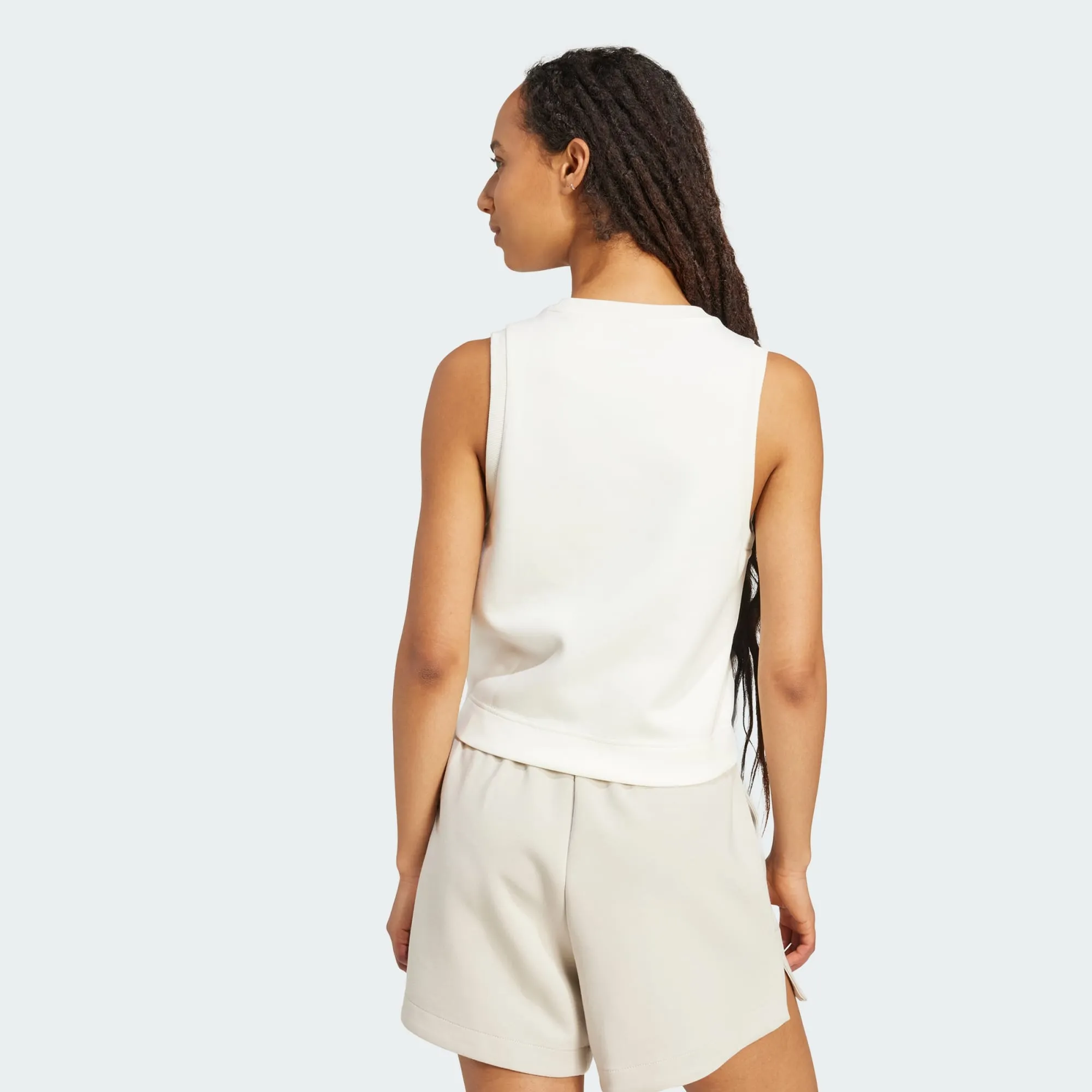 Adidas Women's Soft Lux All Szn White Tank Impact Resistant