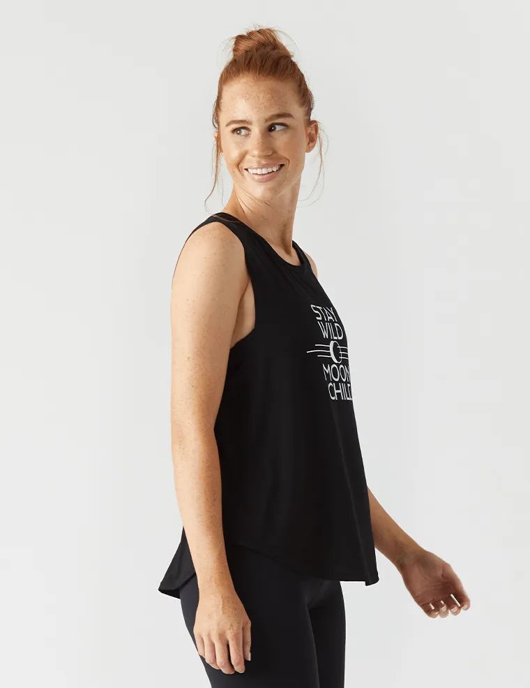 Ventilated Back Glyder Stay Wild Power Tank - Black