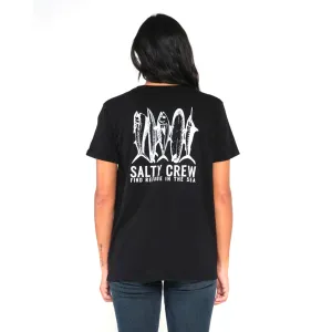 easygoing look Abstract print Line Up Boyfriend Tee - Black