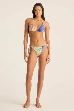 Elle Tie Side Bottom - Retro Jungle Crepe Texture Slip Resistant Hem Recycled Material Blend