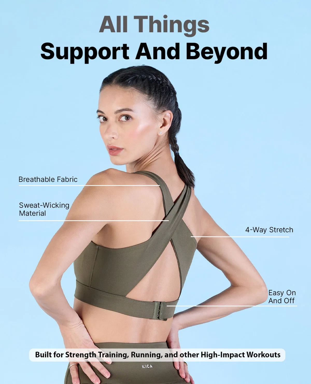 Breathable Closure High Impact & Full Coverage Crostini Sports Bra