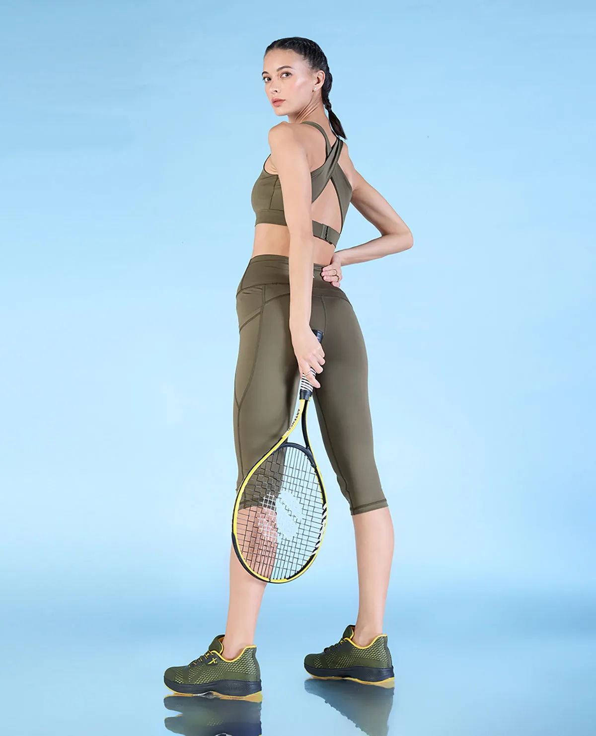 High Impact & Full Coverage Crostini Sports Bra Embellished Thick Straps
