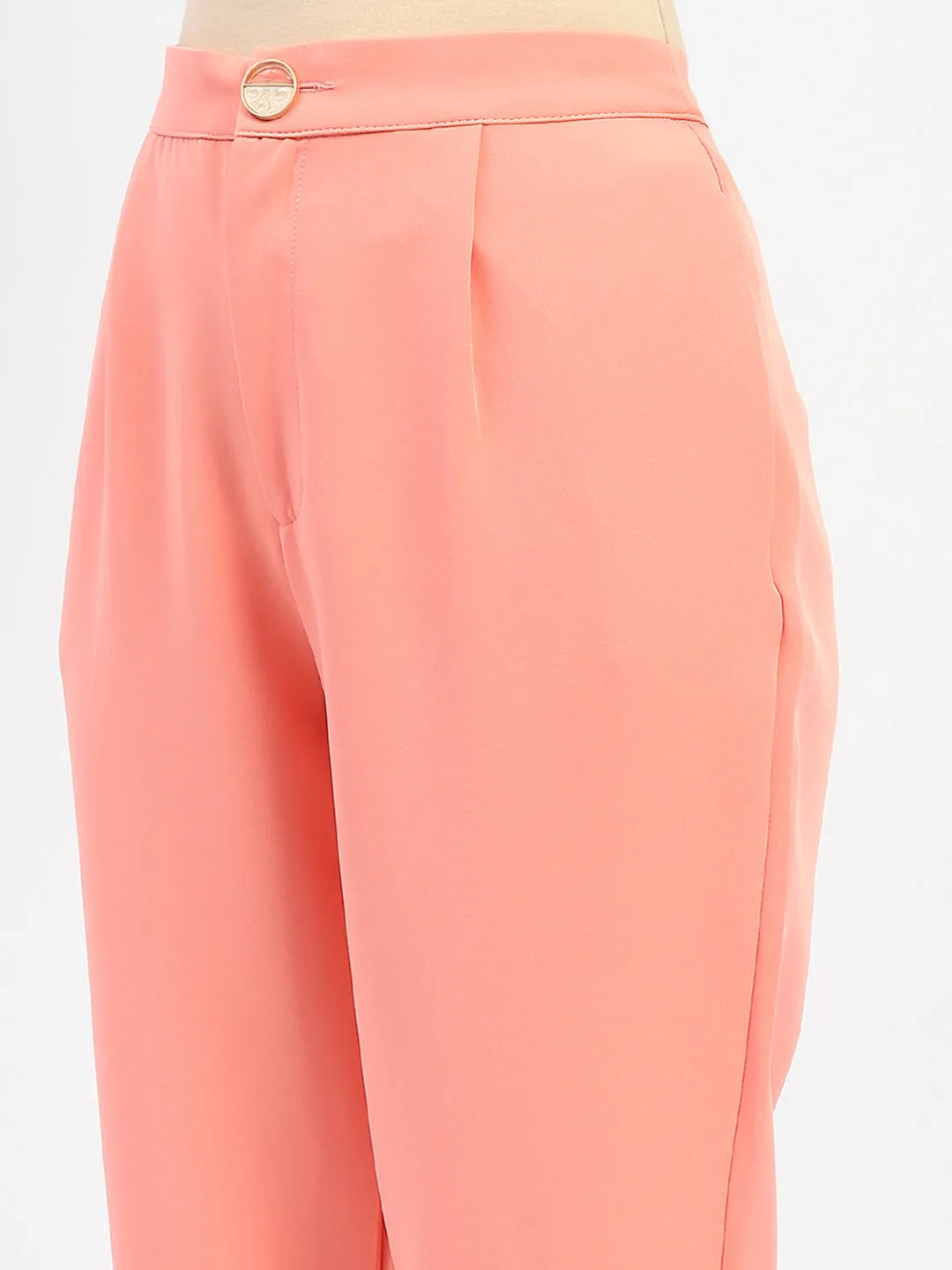 Madame Salmon Solid Regular Trousers Timeless Look Outdoor Use