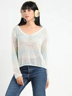 Madame Ombre Crochet Multicolor Knitted Top HighVisibility