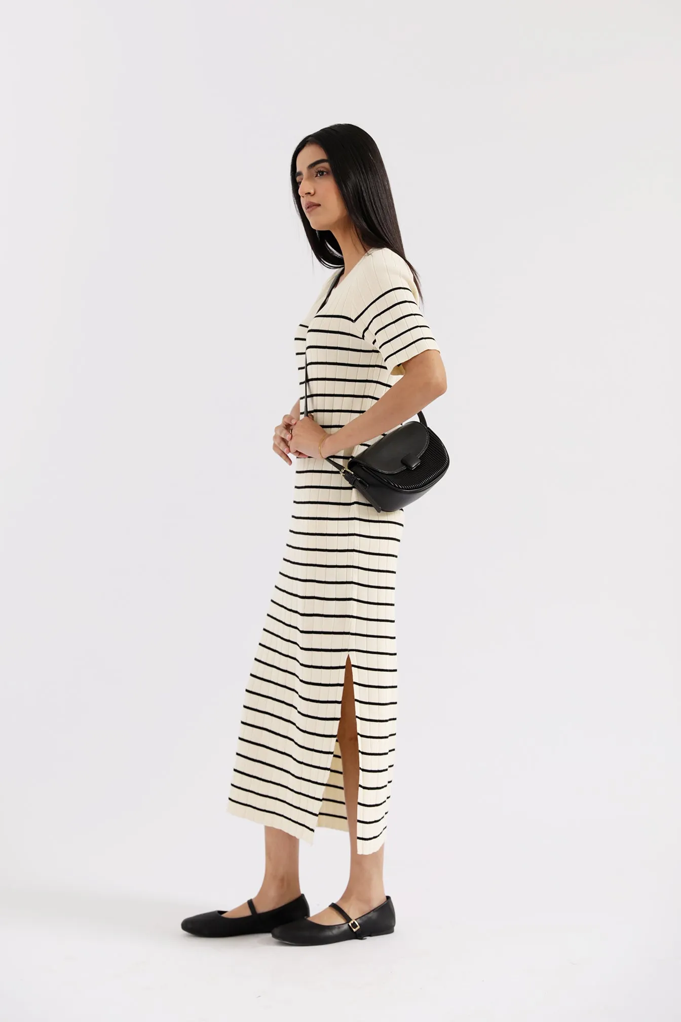 STRIPED KNIT DRESS Velvet Soul HygroscopicFiber