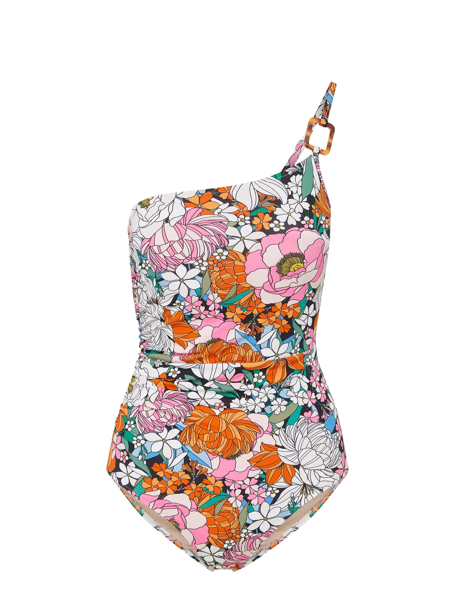 Festival Ready Casual-Comfort Kara One Piece Trim Tropical Garden