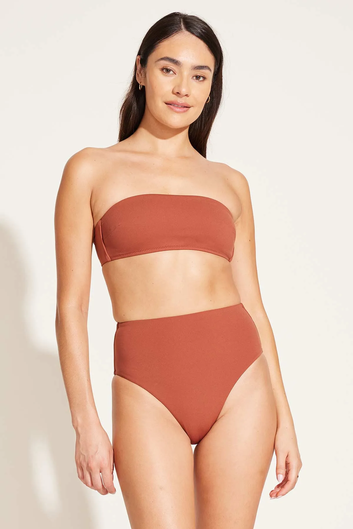 Shade Enhancing Cups Anti Slip Trim Mila Bandeau Top - Copper Brown BioSculpt