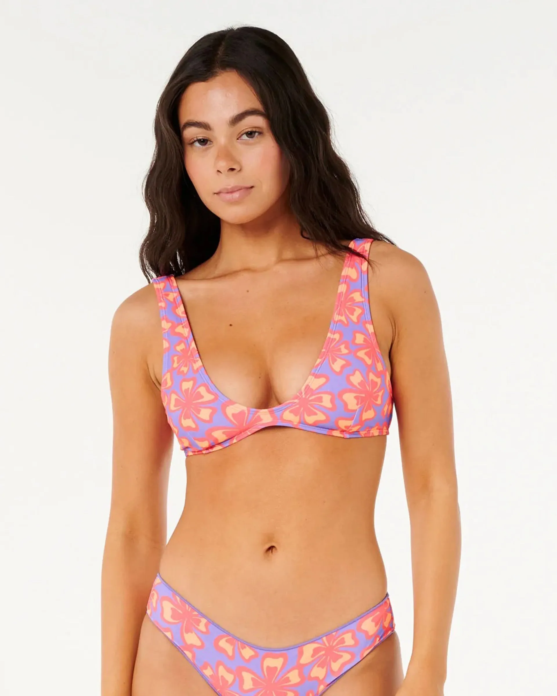 Neon Isles Bralette Bikini Top - Purple Mesh Ventilation Panels