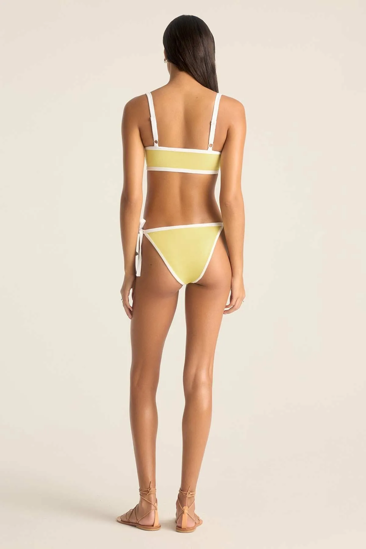 Anti Slip Waistband Poppy Bralette - Banana Cream Beachside Terry