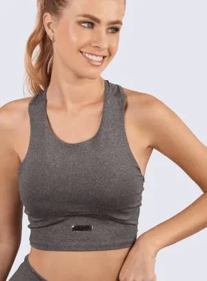 TOP HALTER OLIMP-DARK MELANGE UV-protective