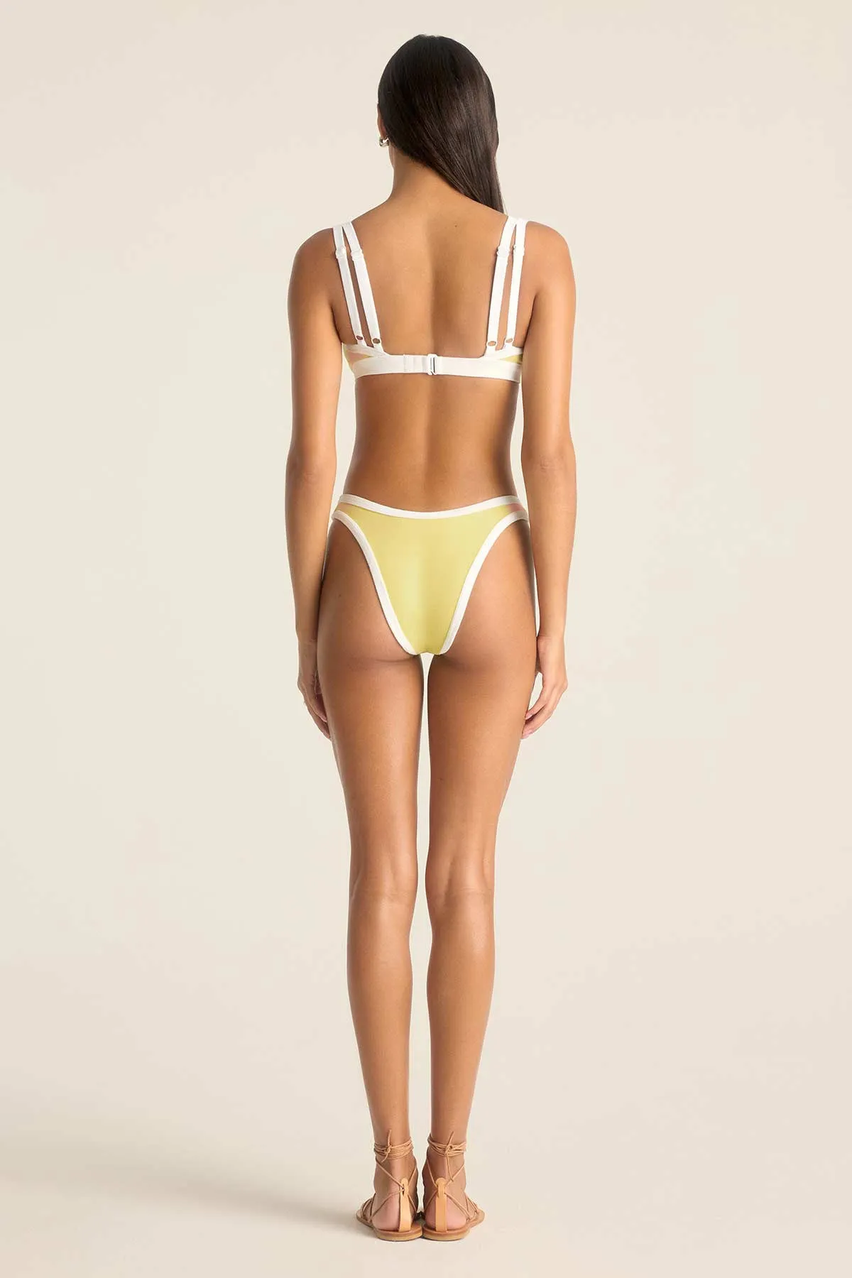 Quick Release Clasps Dawn High Leg Bottom - Banana Cream Beachside Terry