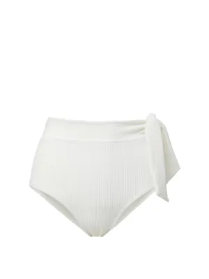Soft Lining Technology Full Coverage Bottom Side Tie High Waist Bottom Ivory Texture
