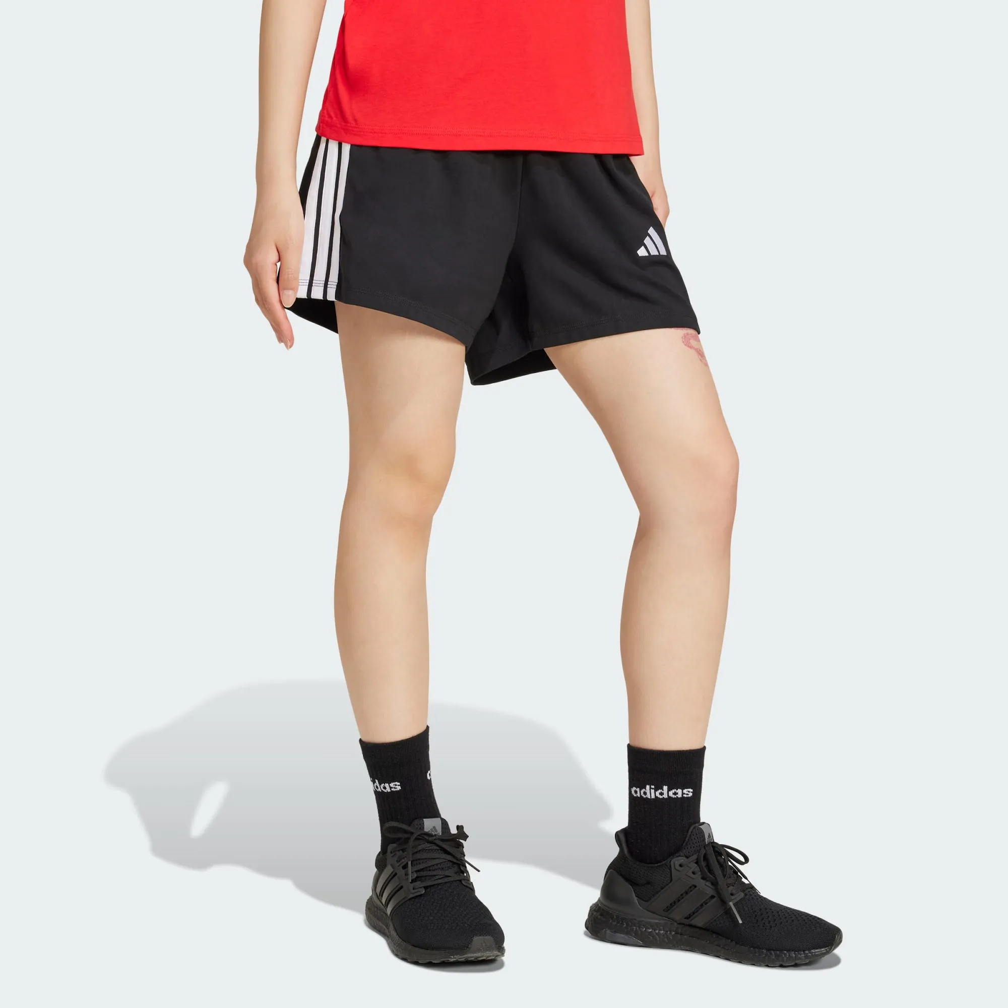 Mid Rise Adidas Women's 3-Stripes Woven Black Short