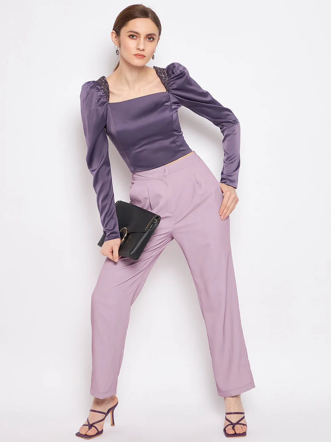 Madame Pleated Mauve Trouser Everyday Must-have