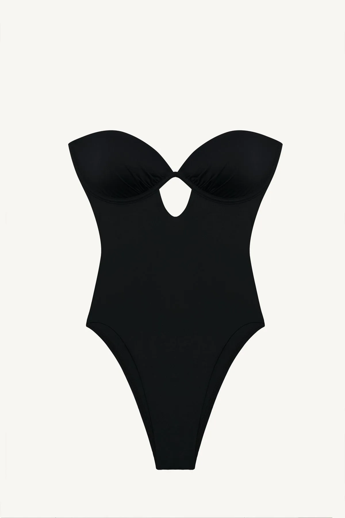 Quick Release Closure Quick Drying Mabel Underwire Bandeau One Piece - Black EcoLux